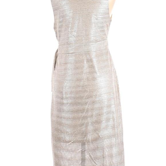 Metallic Wrap Cocktail Dress M - Picture 2 of 2